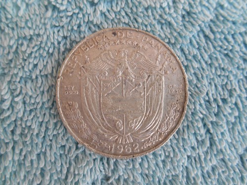 MONEDA DE PLATA VINTAGE Panamá 1/2 Balboa, 1962 - Imagen 2 de 9
