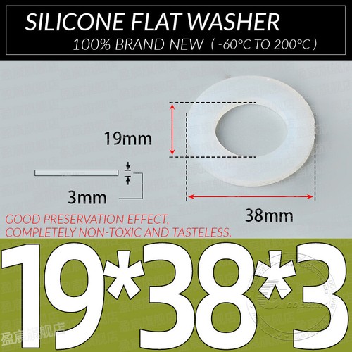 3MM THICK WHITE SILICONE HIGH TEMP FLAT RING RUBBER WASHER SEAL GASKETS 10 PACK - Picture 56 of 73