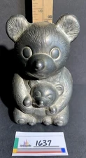 LEONARD Silverpate Bear Coin Piggy BANK Vintage