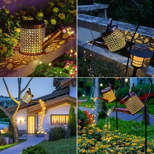 LED SOLAR LEUCHTE GIEßKANNE DEKO-KANNE LED WASSERFALL FÜR GARTEN AUßEN LAMPEN DE - Bild 8 von 13