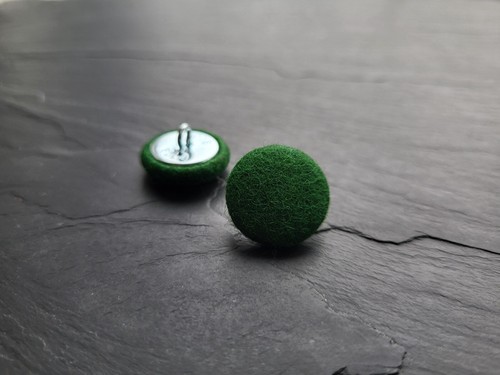 Green 100% Wool Fabric Covered Buttons 14, 19, 23, 25 & 31mm 80+ Colours - Picture 3 of 17