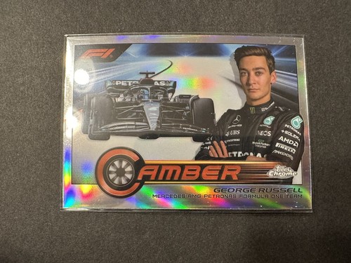 George Russell [Red Refractor] #CAM-GRIII 2023 Topps Chrome Formula 1 Camber card