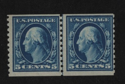 447 Line Pair F-VF OG never hinged PSE cert . rich color cv $ 550 ! see ...