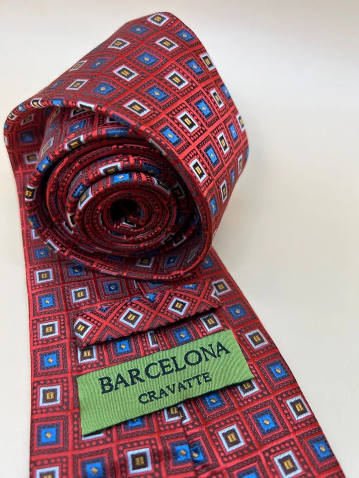 Corbata geométrica Barcelona Cravatte 58" x 4" Foto 4 de 4