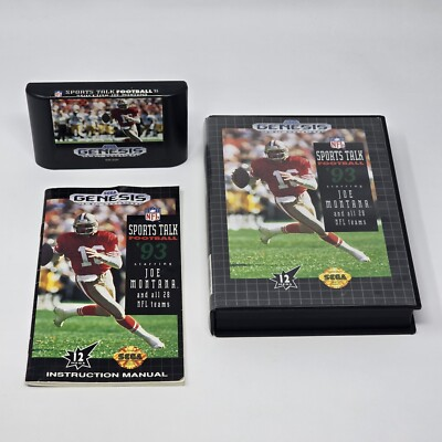 #ad NFL Sports Talk Football #x27;93: Joe Montana Sega Genesis CIB COMPLETE amp; TESTED $11.95