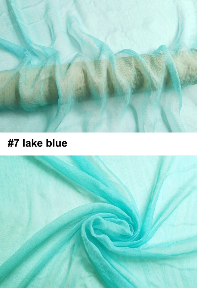 1yard X 1.3meter Mulberry Silk Chiffon Crepe Fabric Gauze Crinkled Georgette - Image 4 of 4