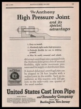 1926 U S Cast Iron Pipe Foundry The Anthony Joint Burlington New Jersey Print Ad