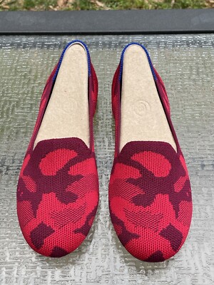 Rothy's The Flat Red Camo kids Girls Size Ballet Flat Round Toe