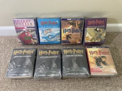 Harry Potter Audio Book Cassette Tape Bundle  - Stephen Fry - Books 1-5