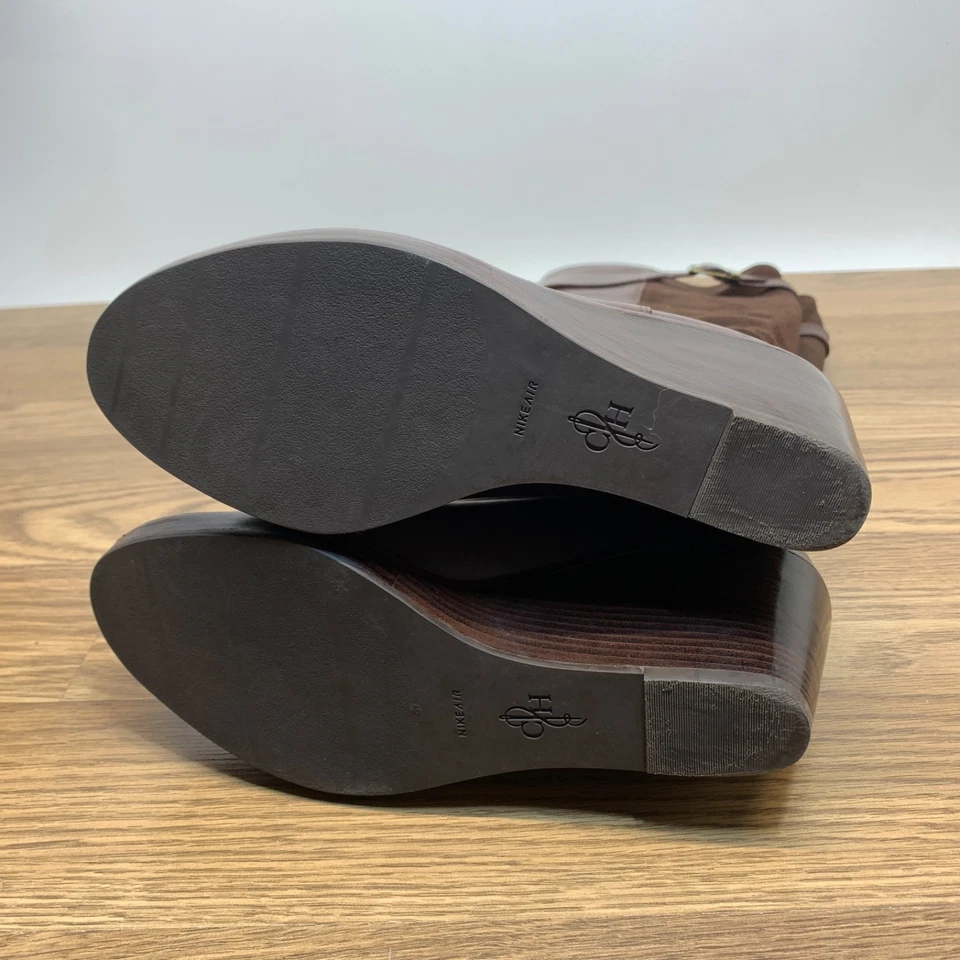 Botas Cole Haan NikeAir altura do joelho anabela couro marrom feminino tamanho 7,5 B - Imagem 4 de 4