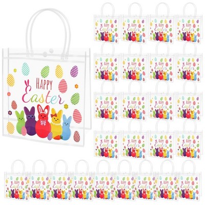 25PCS Happy Easter Gift Bags Bulk - Easter Reusable Gift Bags with Handles Bu...