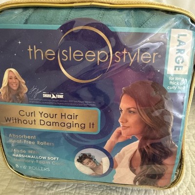 The Sleep  Styler 6 Inch Night Curlers Large (8)Cushion Blue Wraps