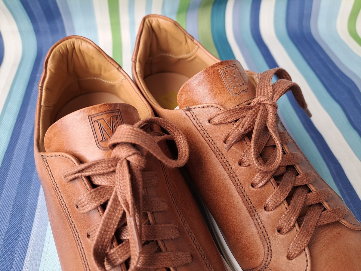 Mens Bruno Magli Daniel Brown Leather Plain Toe Casual Low Sneakers Size 12 EUC bruno magli products for sale | eBay main image 4