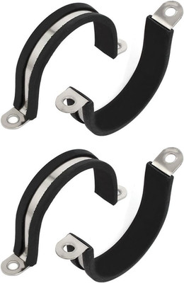 4Stk 40mm Dmr. Gummi Gefüttert U Form 304 Edelstahl Kabelklemme Rohrclip DE de