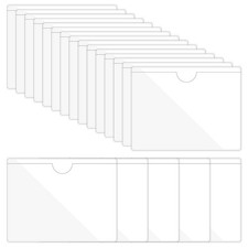 30Pcs 3" x 4" Self Adhesive Index Card Pockets Plastic Label Holder Clear