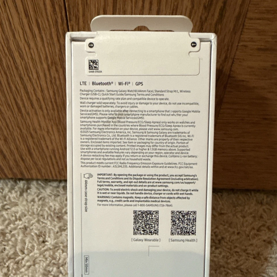 Samsung Galaxy Watch 8 - 44mm LTE - SM-L335U - Dark Gray - Unlocked - NEW SEALED - Image 3 of 4