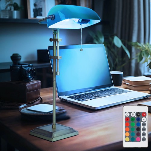 Bankerlampe Tischlampe Schreibtischlampe dimmbar Fernbedienung verstellbar
