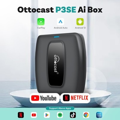 OTTOCAST P3 SE AI Box Split-Screen Wireless Carplay Android Auto Adapter YouTube