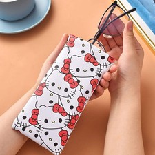 1pc Hello Kitty Eyeglasses Case - Pink Printed Durable Protective Eyewear Sleeve