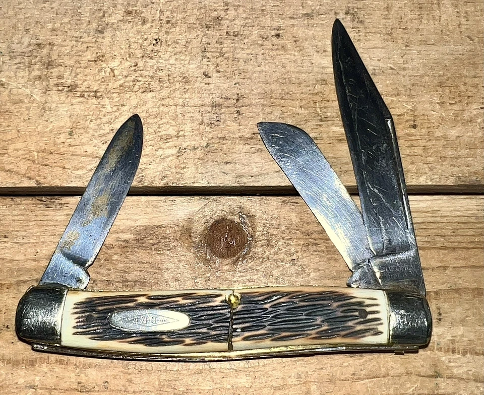 "Navaja de Bolsillo Colonial Vintage Diamond Edge 3 Hojas EE. UU. Apretada Buen Presión 4"" OAL" Foto 4 de 4