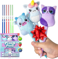 Stocking Stuffers for Kids - 3 Pack Cute Pens - 6 Scented Glittery Refills - P