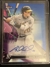 MARK CANHA 2021 Finest BLUE REFRACTOR ~ Athletics AUTO #'d /150