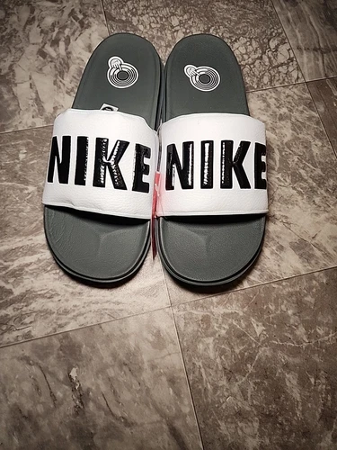 Nike Offcourt Slide Ciabatta Nero Bianco Grigio BQ4639 001 Uomo Taglia 11