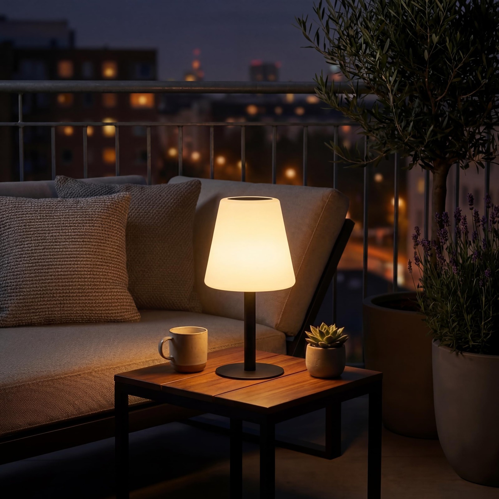 Lampe de table solaire LED blanc chaud à intensité variable pour jardin - 3