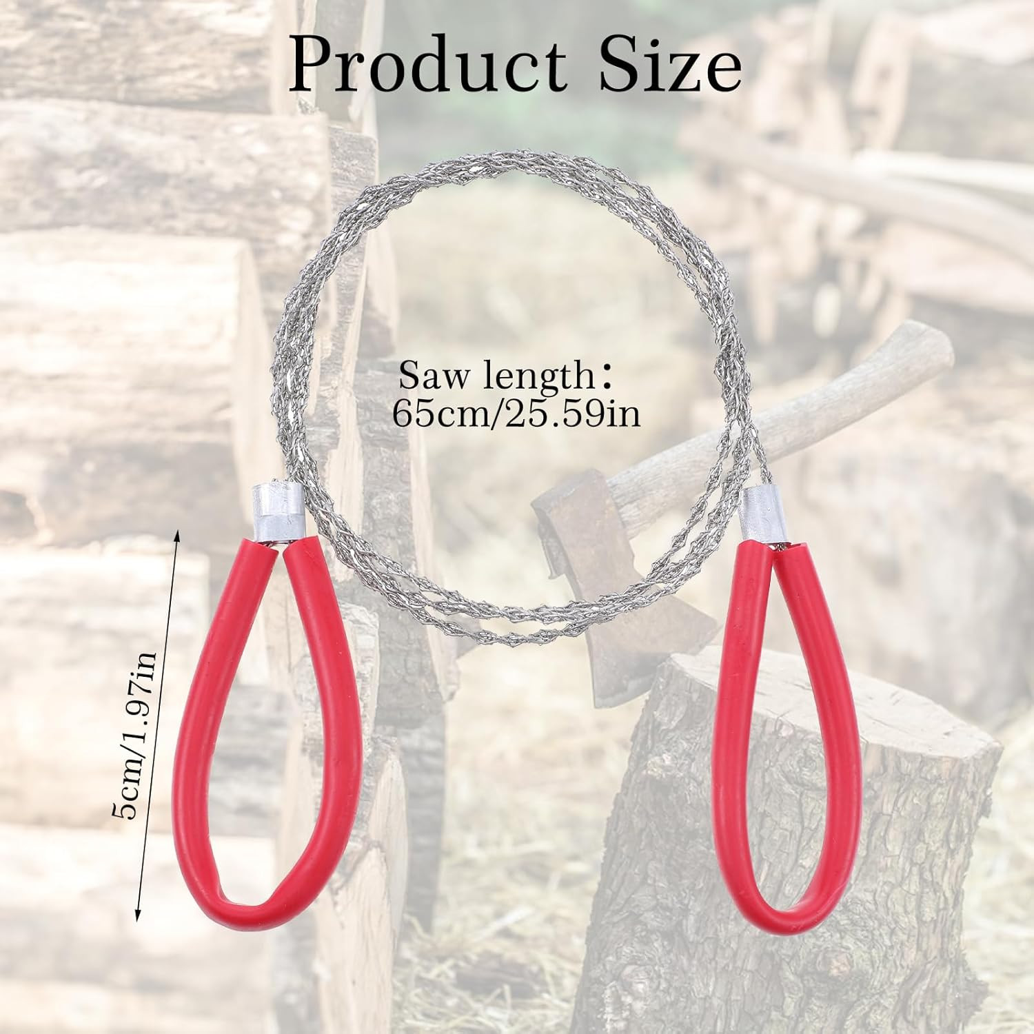 4Pcs Stainless Steel Cable Saw Hand Pocket String Rope Saw Emergency Red Black