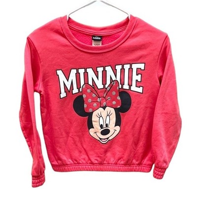 Disney Girls Minnie Mouse Sweatshirt Size L 10-12 Pullover