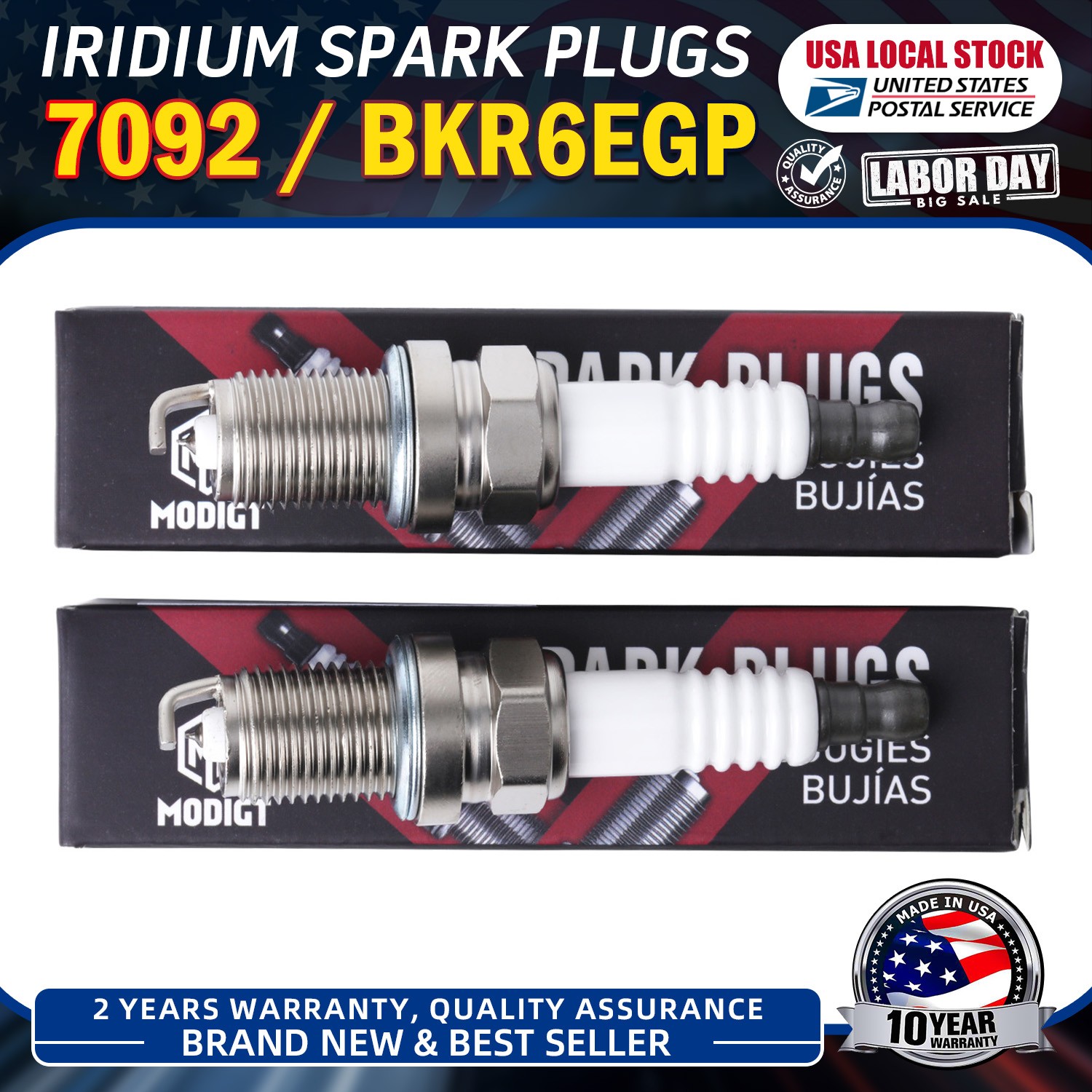 For NGK #7092 #BKR6EGP 6 PCS Iridium Spark Plugs OEM Replacement High Quality