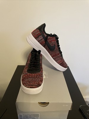Nike Air Force 1 Flyknit 2.0 University Rot Schwarz Gr 41 Neu mit Karton