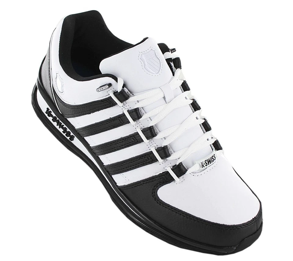 K-Swiss rinzler Leather - Hombre Sneaker Blanco Negro 01235-944 Sport Zapatos - Imagen 2 de 4