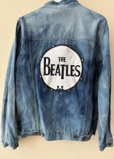 The Beatles Apple Corps 2020 Drum Print Jean Denim Jacket Men’s Sz S