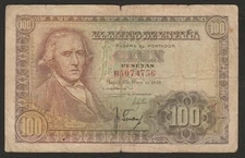 1948 SPAIN 100 PESETA NOTE