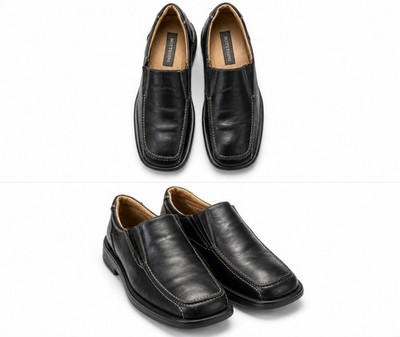 Men s Bottesini Black Leather Slip-on Dress Loafers Comfort Office Size 11