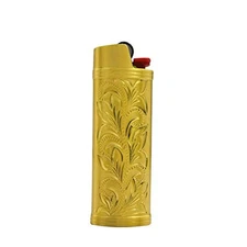 Metal Lighter Case Cover,Lighter Sleeve Holder Vintage Floral Stamped for BIC 