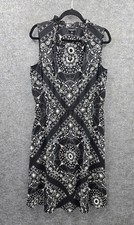 Talbots Shift Dress Womens Large Sleeveless V-Neck Elastic Waist Unlined Black