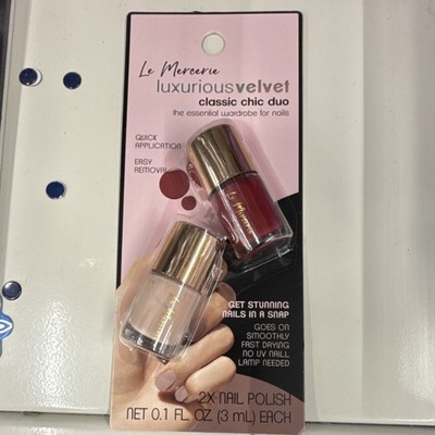 Le Mercerie Velvet Effect Nail Polish Duo Set Red Nude 0.1 fl oz Each