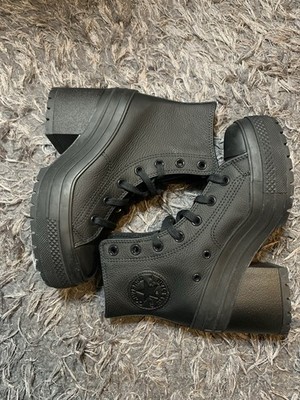 Converse  Chuck 70 De Luxe Heel Leather Triple Black Women s Size 6