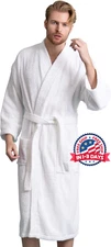 Bata Larga De Baño de rizo turco 100% algodón Kimono Spa Albornoz para hombres