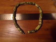 Video Certified Green A JADE Jadeite Bamboo Beads Necklace 24 inches 648689 AS