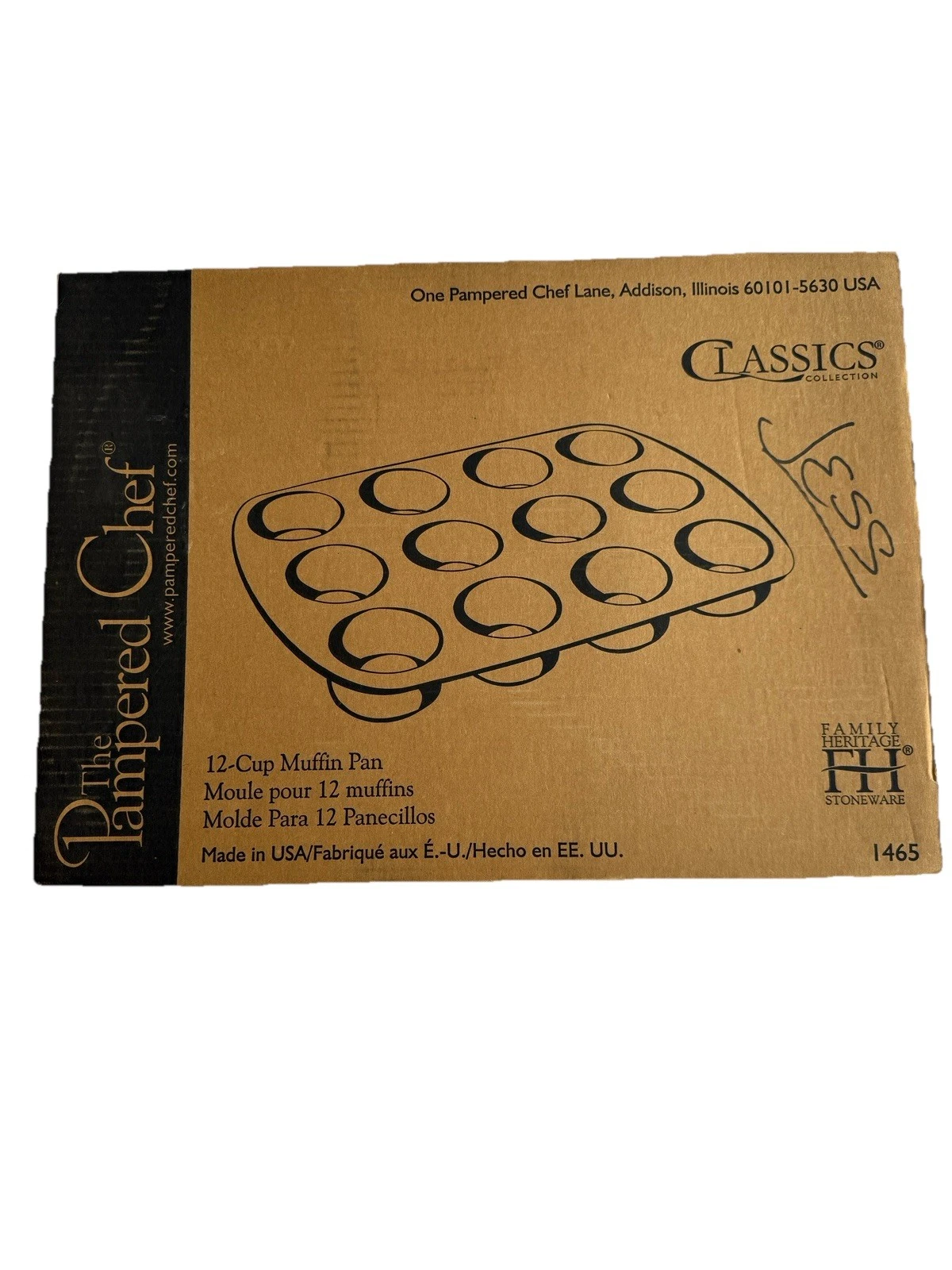 NEW Pampered Chef Family Heritage Stoneware Muffin Pan #1465 Retired USA
Opens in a new window or ta