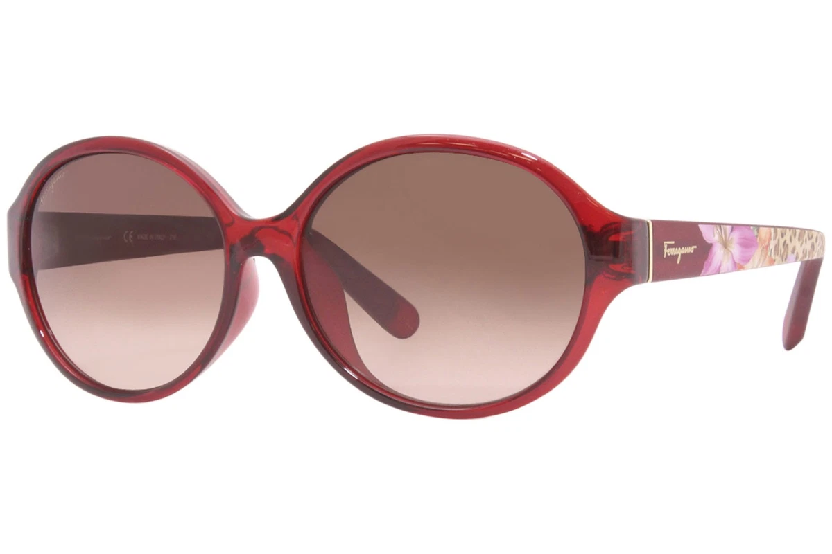 Salvatore Ferragamo Red Oval Sunglasses for Women for sale  display picture 3