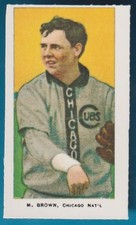 1909-11 Sweet Caporal Mordecai Brown, Chicago Cubs T-206- 1977 Dover Reprint