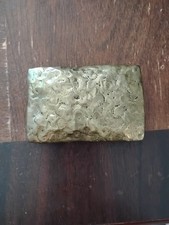 Vintage Brutalist Hand Hammered Hippie Style Brass Belt Buckle Heavy
