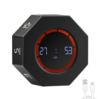 Small Rechargeable Pomodoro Timer, Gravity Sensor Auto-Rotating 7 Preset Time...