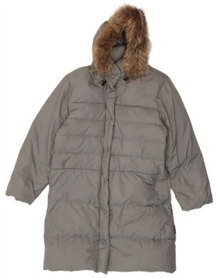 Sergio Tacchini Womens Hooded Padded Coat UK 14 Medium Grey Polyamide DP10