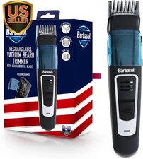 Barbasol Vacuum Trimmer for Men, Cordless Vacuum Beard Trimmer & Hair Clippers,