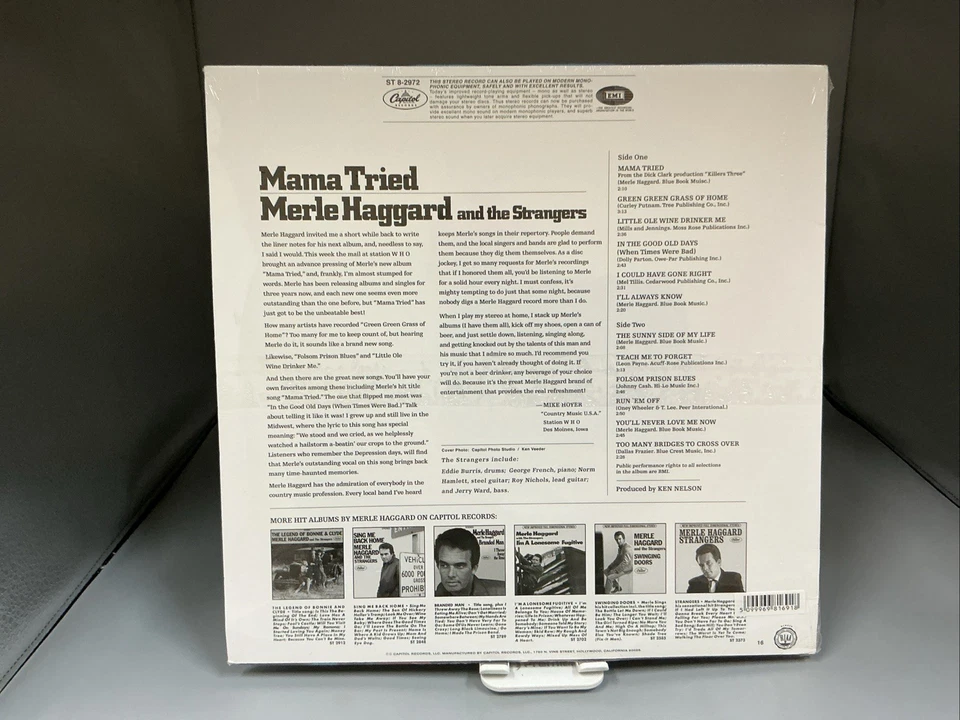 MERLE HAGGARD AND THE STRANGERS - Mama Tried 1968 (2009 Reissue) LP- (Seal Torn) - Image 2 of 4